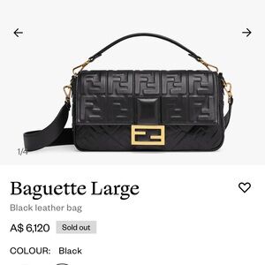Fendi Large Baguette Black LIKE NEW